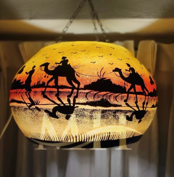 Ceiling Camel Skin Lamp