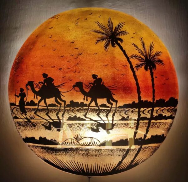 Wall Plate Camel Skin Lamp - Image 3