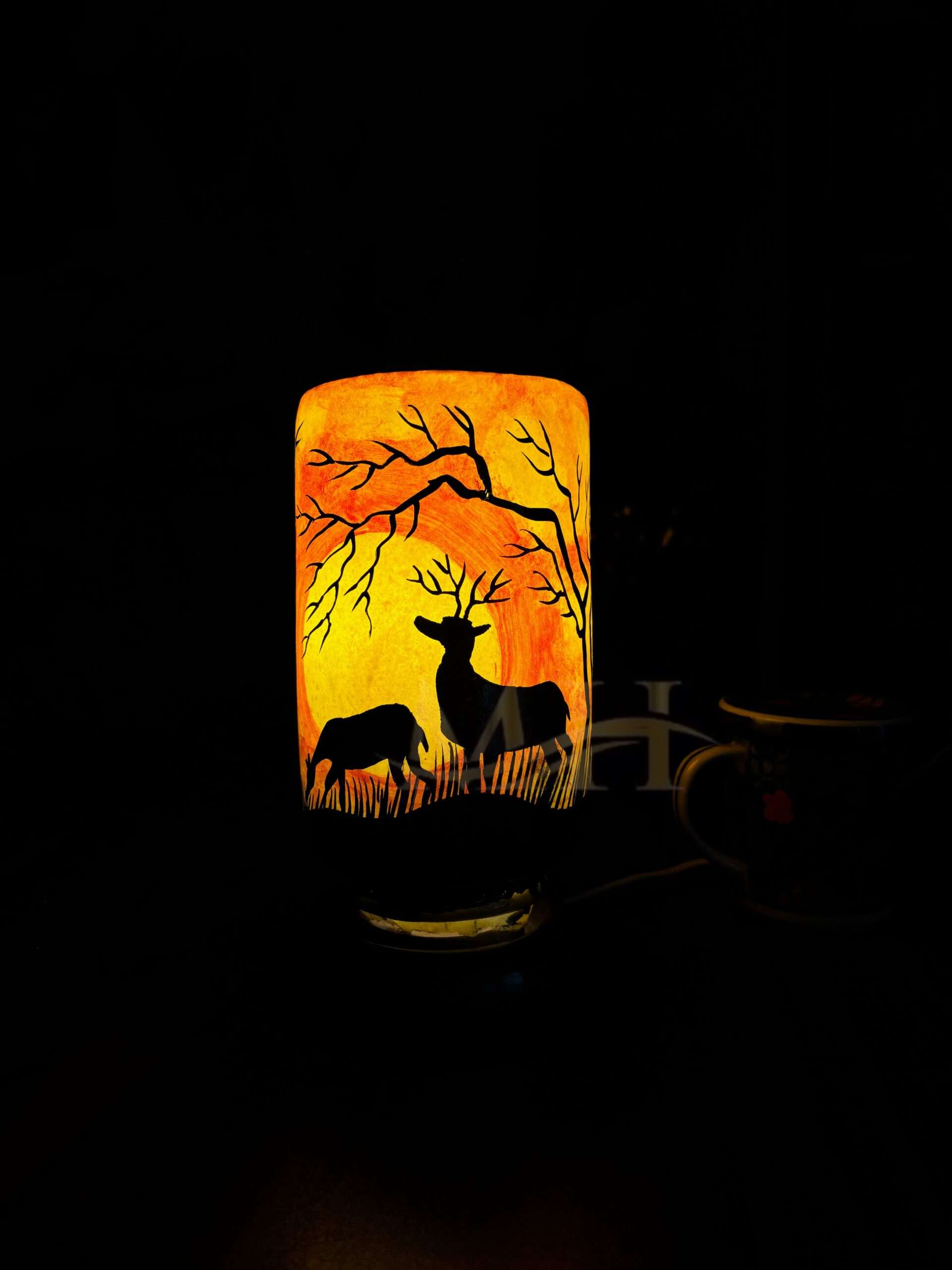 Glass Shaped Camel Skin Lamp