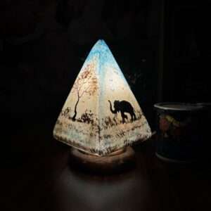 Blue Tanzanian Camel Skin Lamp