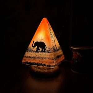 Orange Tanzanian Camel Skin Lamp