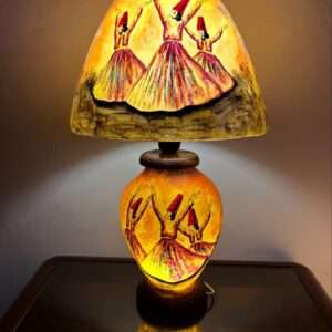 Side Table Camel Skin Lamp