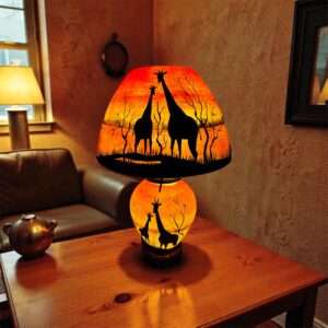 Side Table Camel Skin Lamp