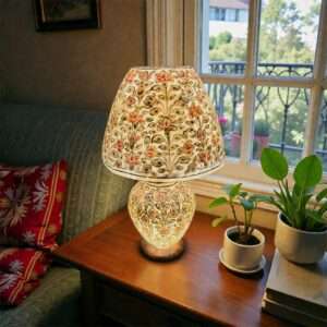Side Table Camel Skin Lamp