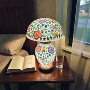 Side Table Camel Skin Lamp