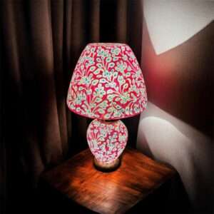 Side Table Camel Skin Lamp