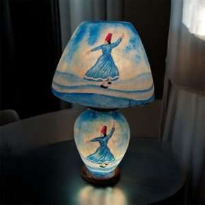 Side Table Camel Skin Lamp