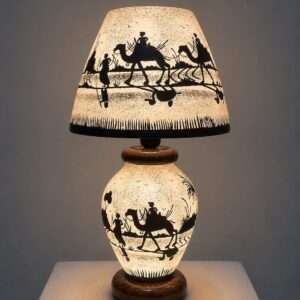 Side Table Camel Skin Lamp
