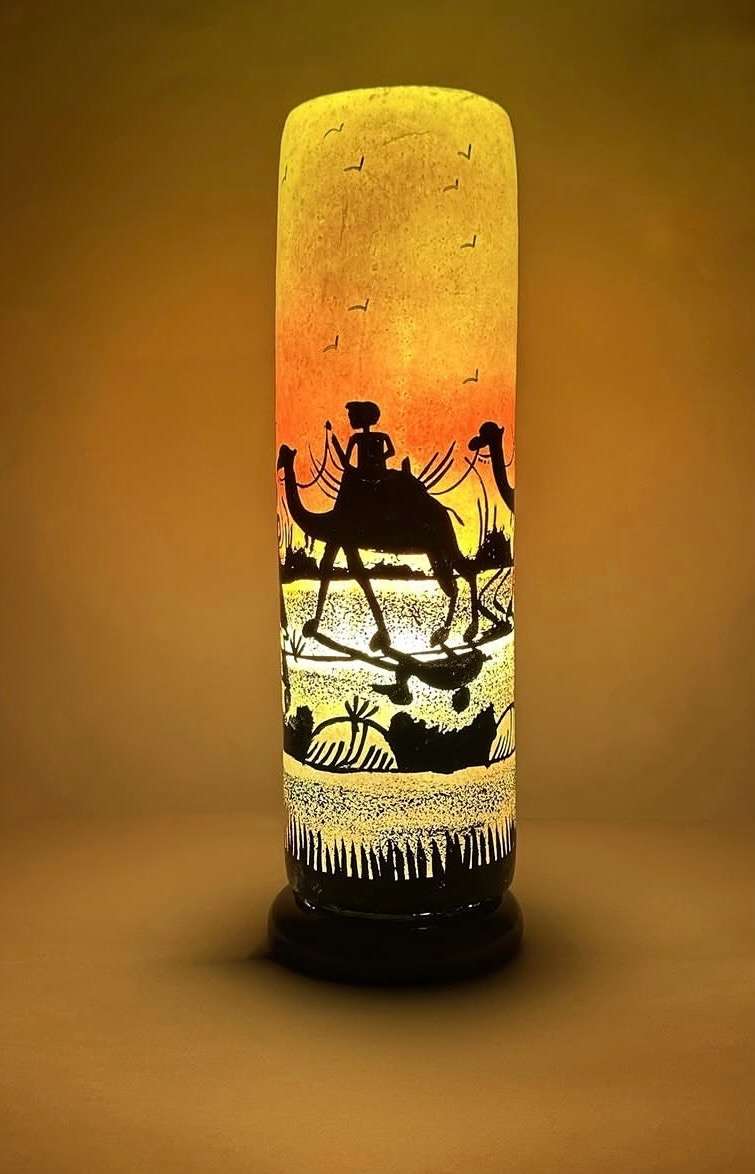 Glass Shaped Camel Skin Lamp - Image 5