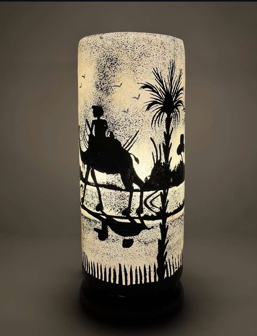 Glass Shaped Camel Skin Lamp - Image 4
