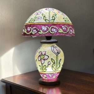 Side Table Camel Skin Lamp