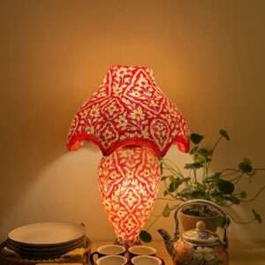Side Table Camel Skin Lamp
