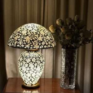 Side Table Camel Skin Lamp