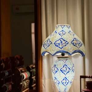 Side Table Camel Skin Lamp