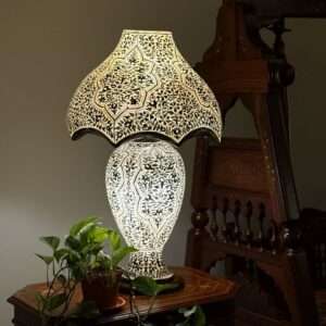 Side Table Camel Skin Lamp