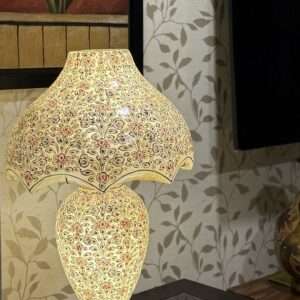 Side Table Camel Skin Lamp