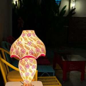 Side Table Camel Skin Lamp